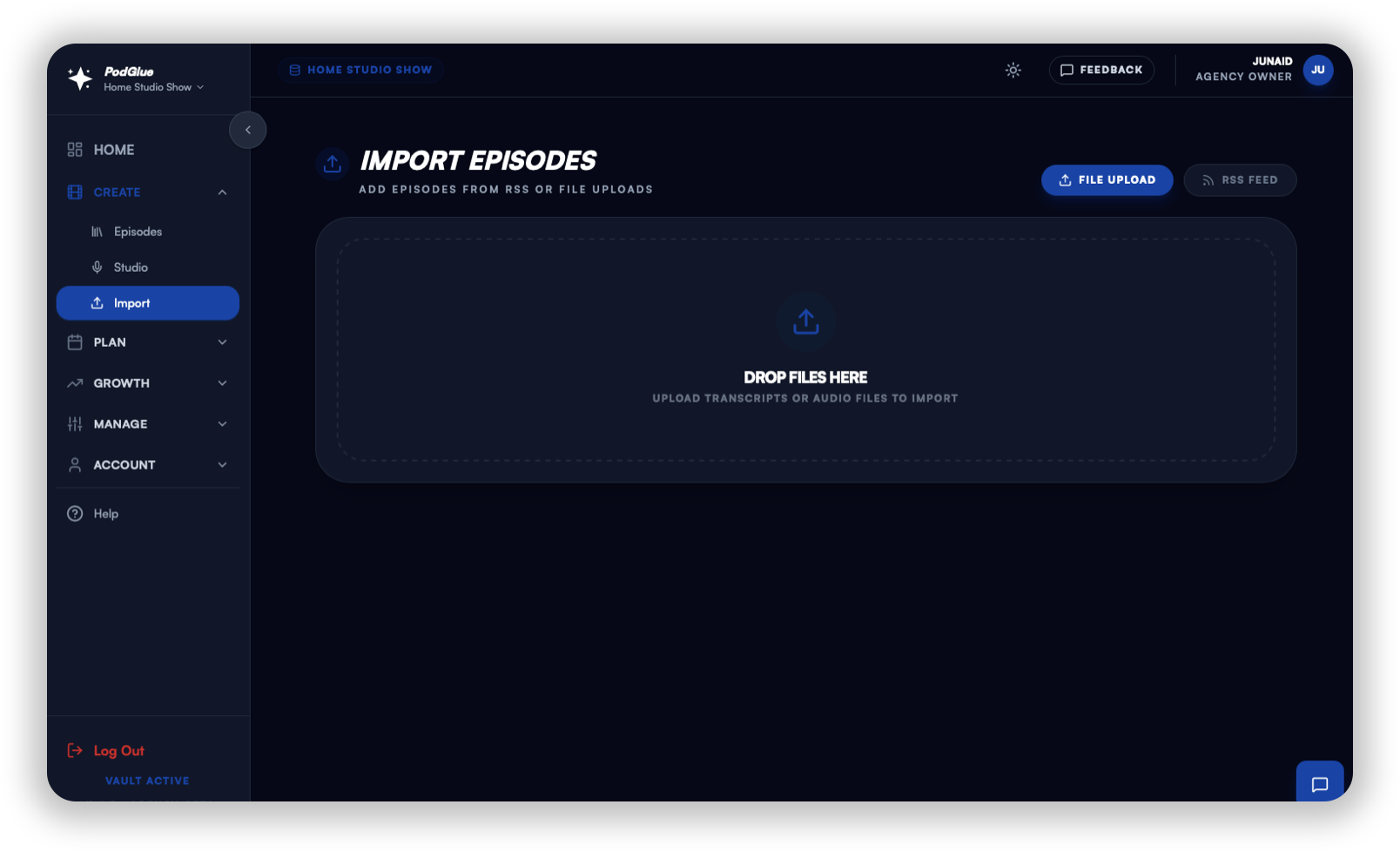 Step 5 Upload Episode (Dark)